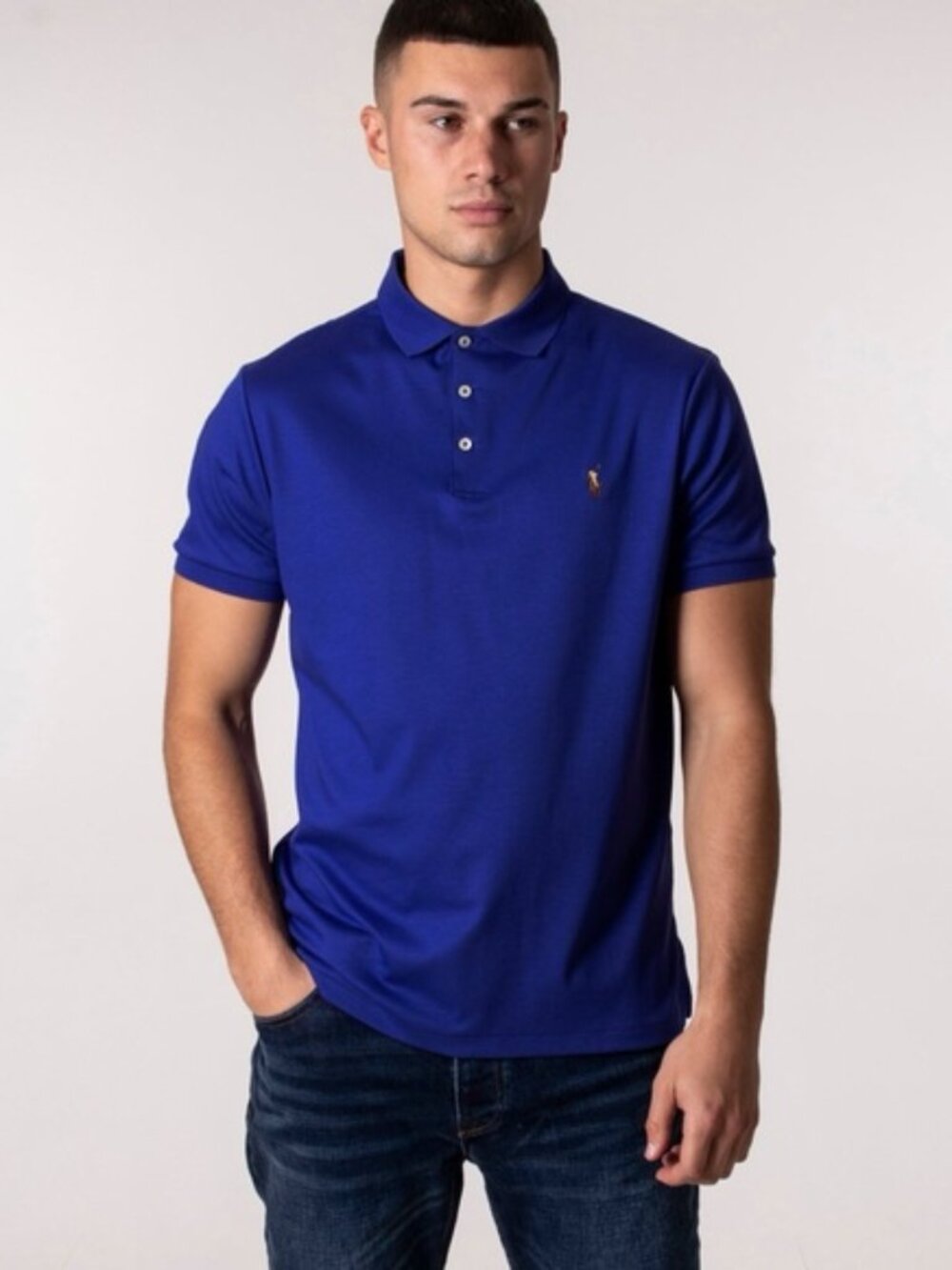 POLO RALPH LAUREN Classic Fit Soft Cotton Polo Shirt LARGE Royal Blue NWT
